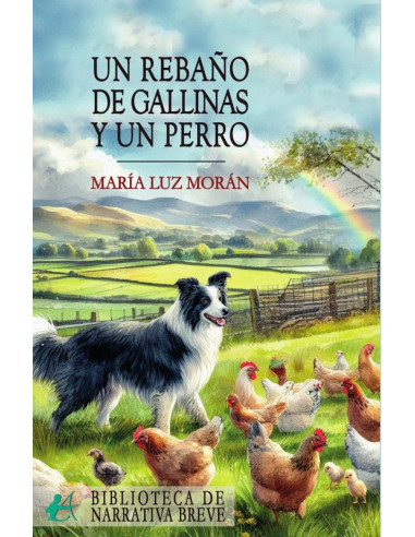 Un rebaño de gallinas y un perro