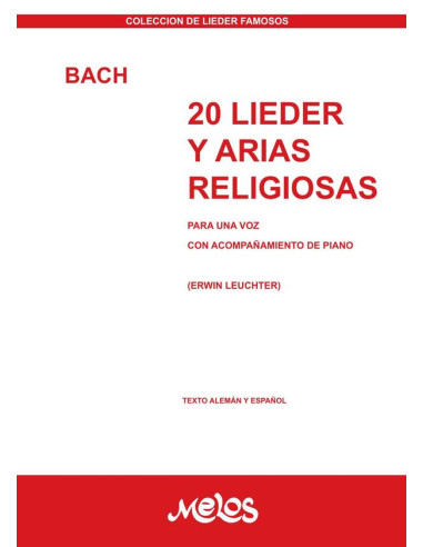 BA8922 - 20 lieder y arias religiosas:Para una voz con acompañamiento de piano