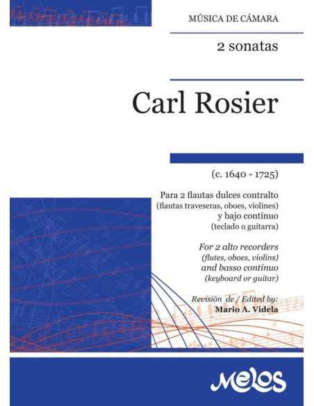 BA13312 - 2 sonatas:Para 2 flautas dulces contralto (flautas traveseras, oboes, violines) y bajo contínuo (teclado o guitarra)