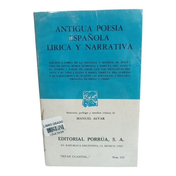 Antigua Poesía Española Lírica y Narrativa