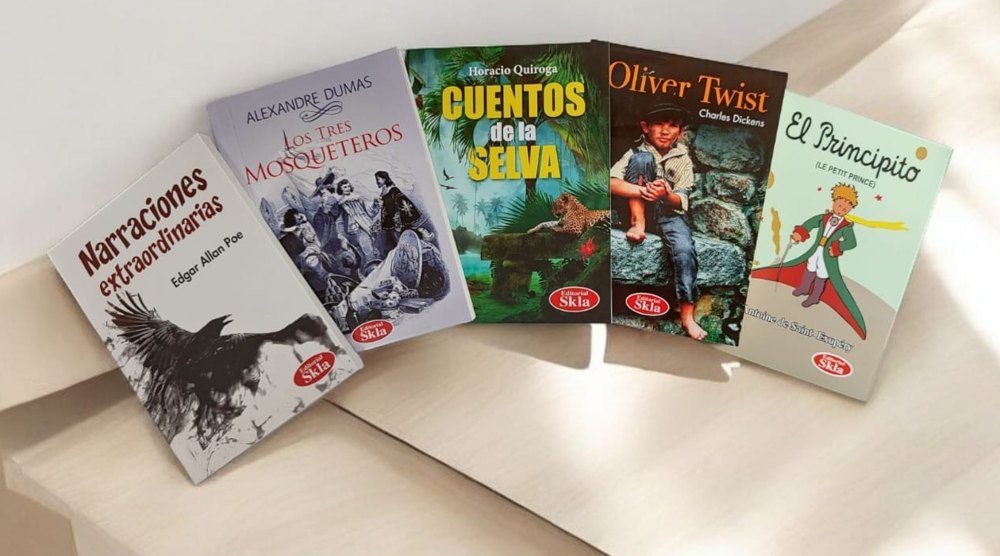 Clásicos Skla para el colegio: Narraciones extraordinarias, Los tres mosqueteros, Cuentos de la selva, Oliver Twist y El Principito